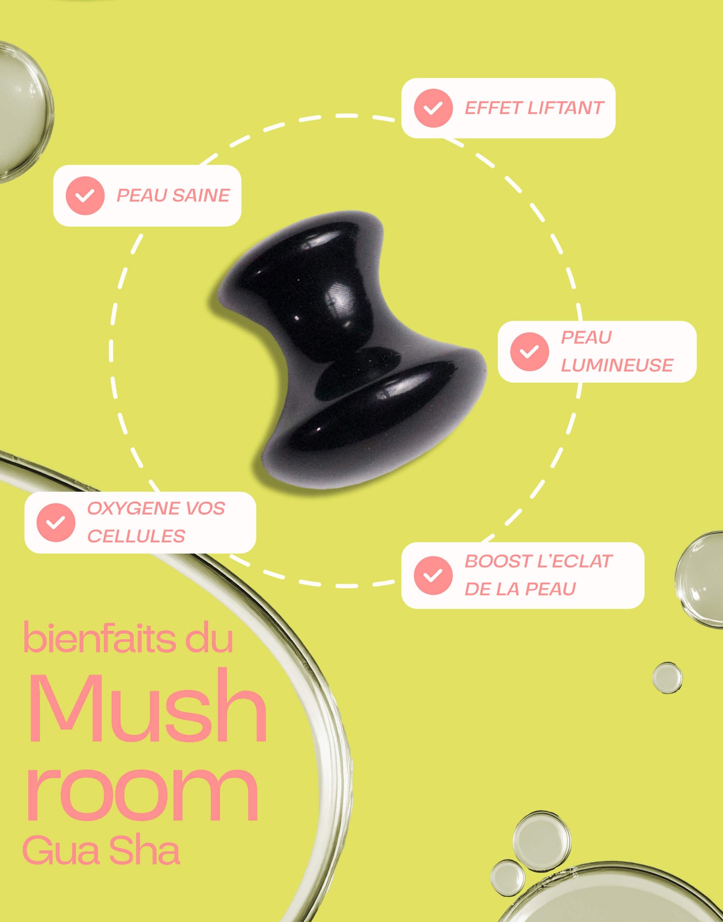 Mushroom Gua Sha Obsidienne
